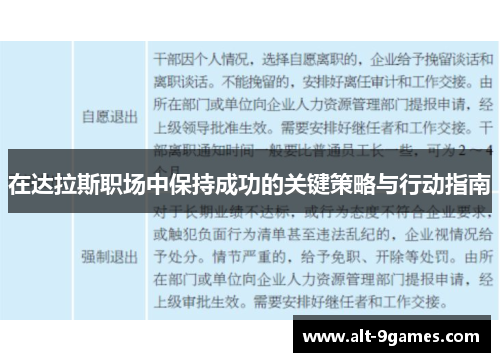 在达拉斯职场中保持成功的关键策略与行动指南